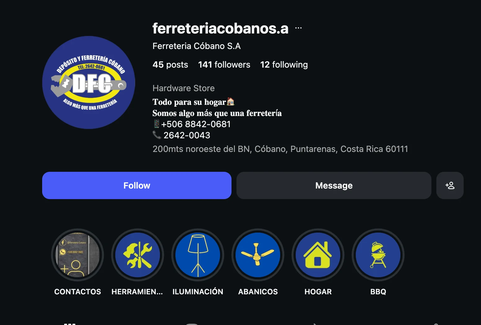 Ferretería Cóbano S.A.